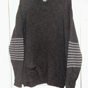 Patagonia Lambswool Knit Pullover Sweater Gray Striped Men's Size Large